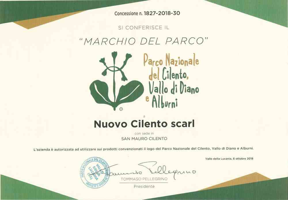 Concessione Marchio Parco Nazionale del Cilento